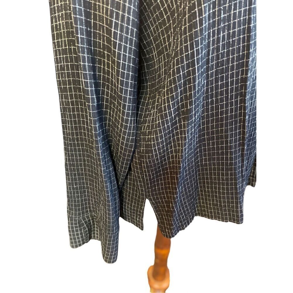 Liz Claiborne Women's Black & White Checkered Button-Down Long Sleeve Blouse/Sha - Picture 9 of 9